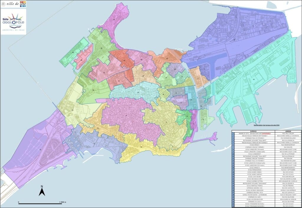 Bureaux de vote à Sète pour les élections Européennes du 9 juin 2024 - Bureaux de vote a Sete pour les elections Europeennes du 9 juin 2024 Plan Bureaux de vote a Sete pour les elections Europeennes du 9 juin 2024 Plan