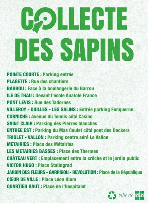 Collecte des sapins de Noël à Sète 01