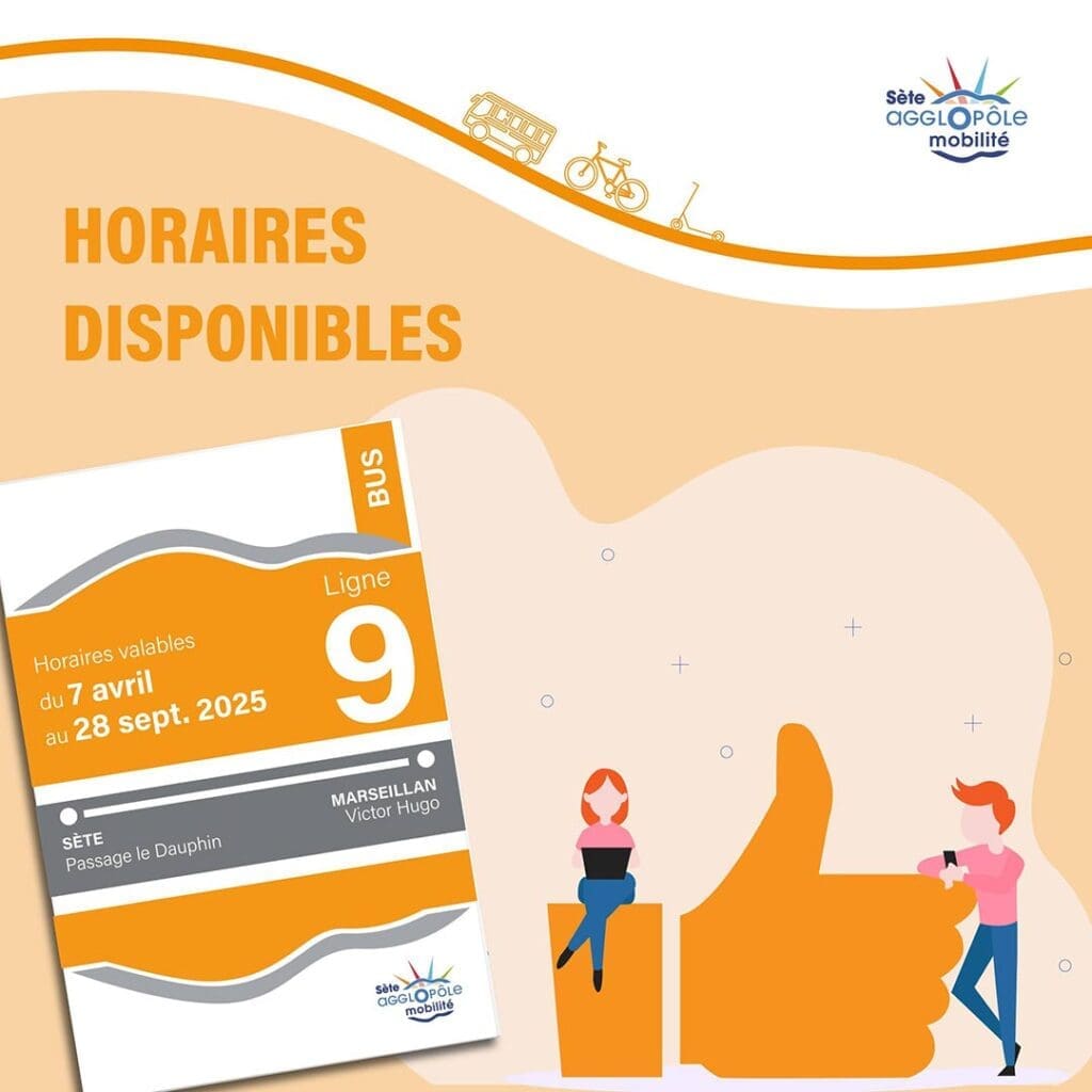 Ligne 9 Sète-Marseillan Saison 2025