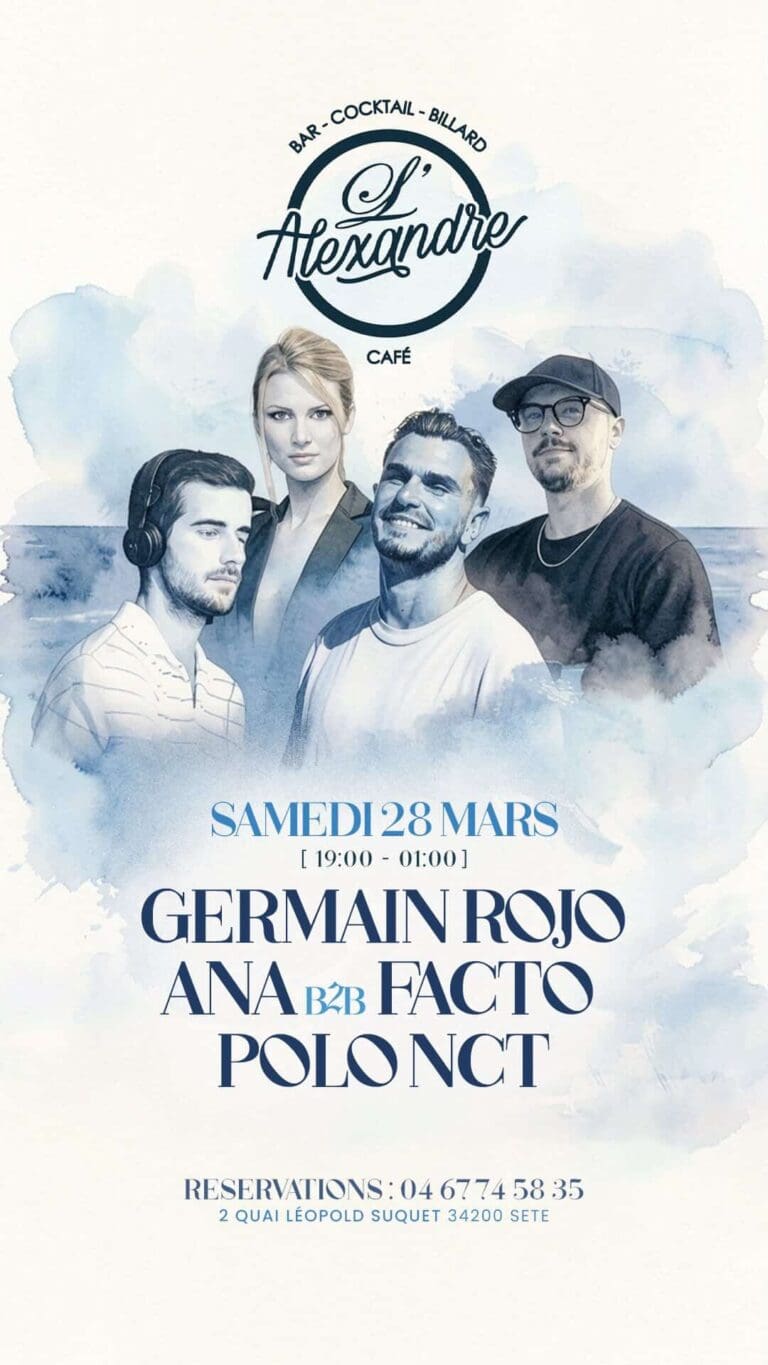Soirée musicale à L'Alexandre Café – Germain Rojo, Ana B2B Facto & Polo NCT