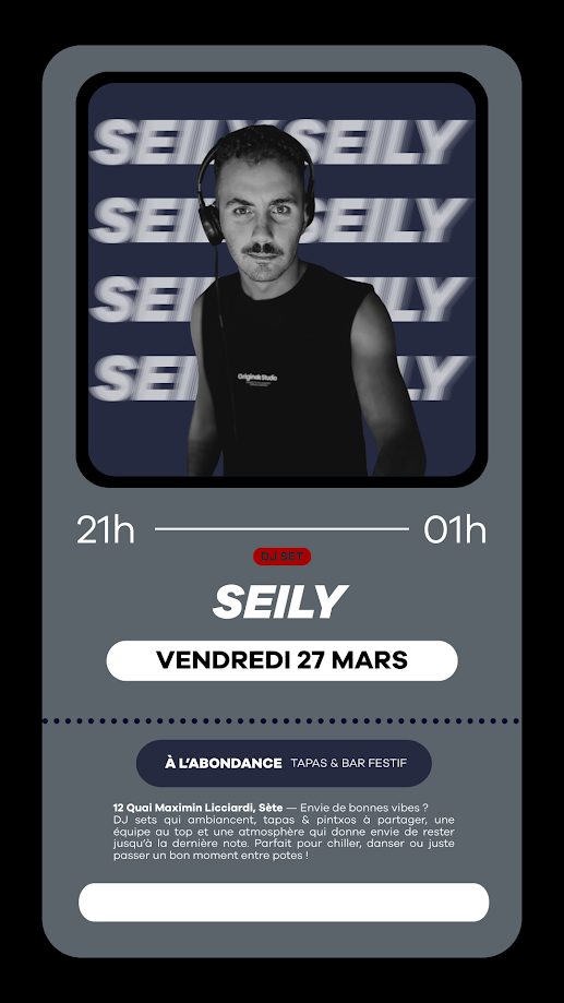Seily en DJ Set à L'Abondance – Sète