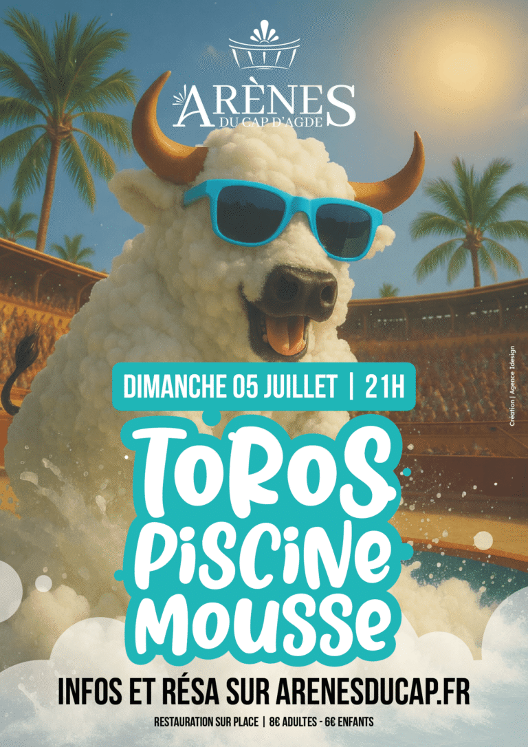 Toros Piscine Mousse aux Arènes du Cap d'Agde