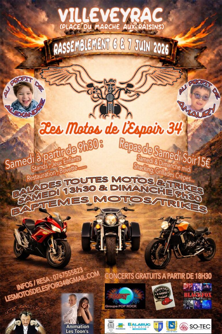 Rassemblement Les Motos de l'Espoir 2026 – Villeveyrac
