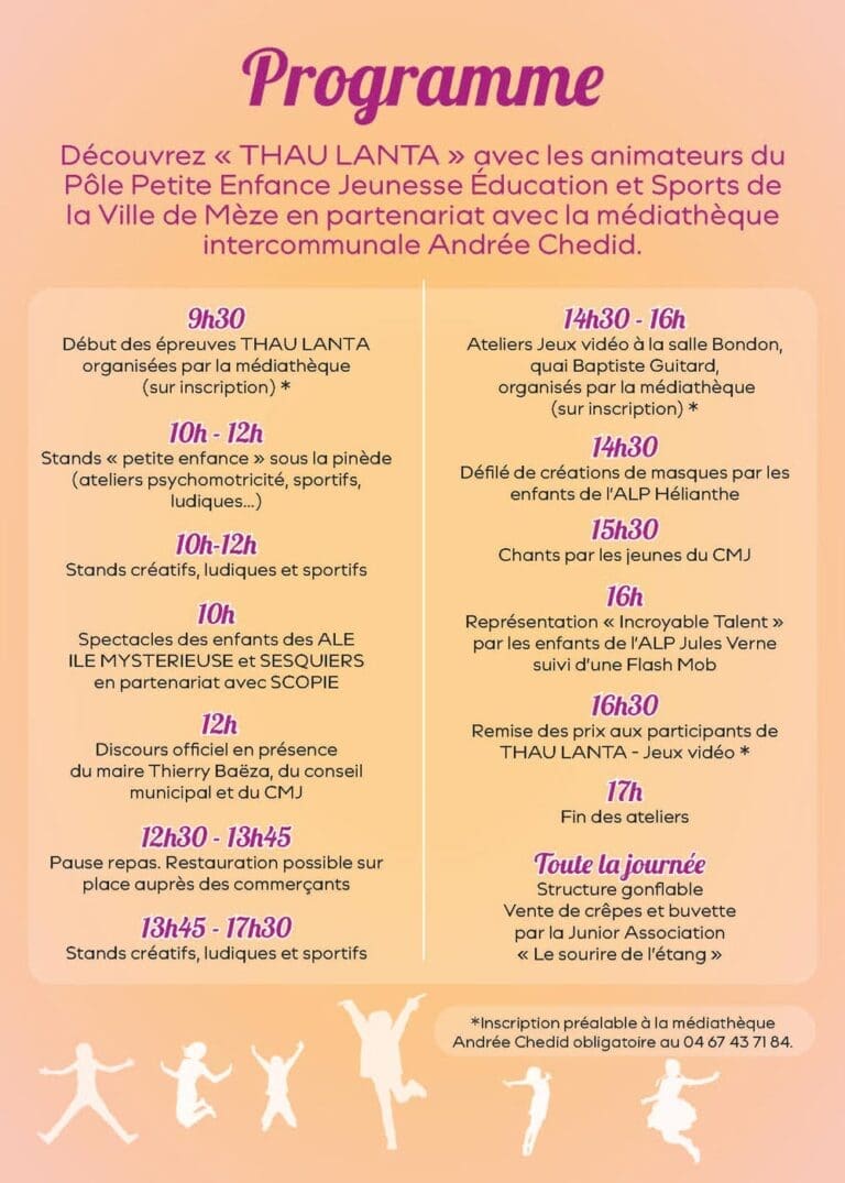 Journee Jeunesse Speciale Thau Lanta Programme