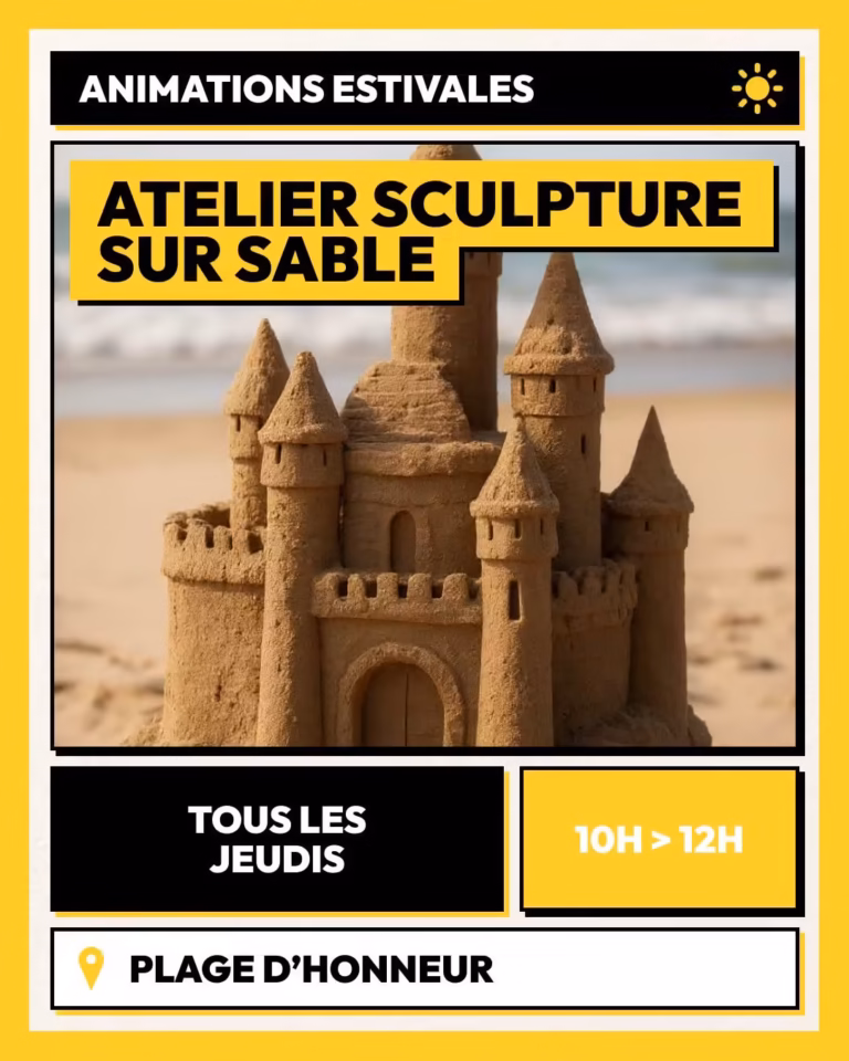Atelier de sculpture sur sable