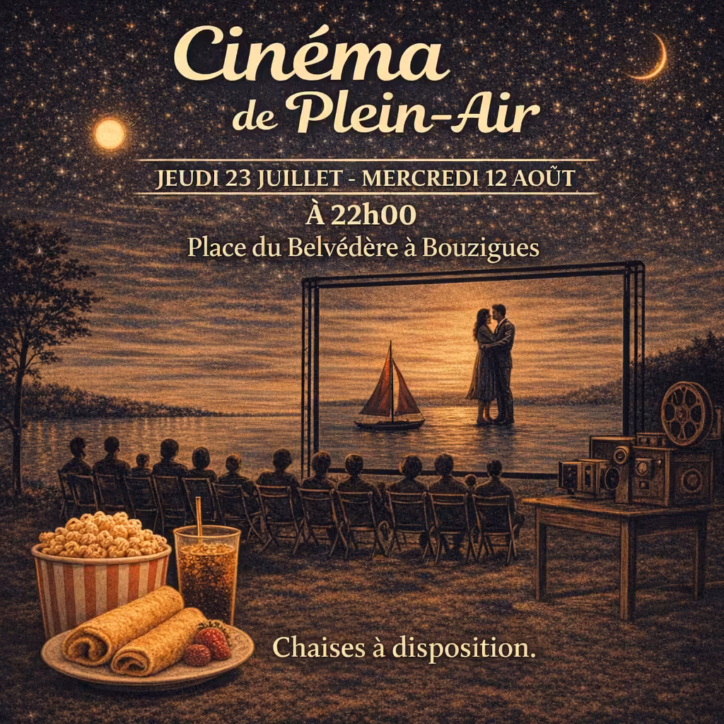 Cinéma de plein air 2026 à Bouzigues